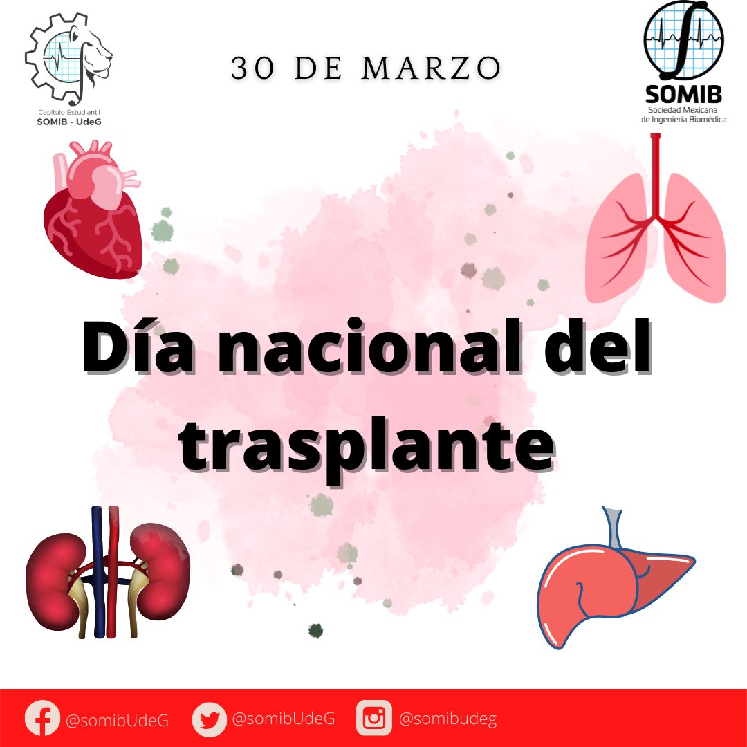 somibUdeG's tweet photo. 30 de marzo- Día nacional del trasplante
.
.
.
#SOMIB #yosoyingbiomedico #capituloestudiantil #ingenieriabiomedica #UniversidadDeGuadalajara #CUCEI #UDG https://t.co/w8fB0CsyGm