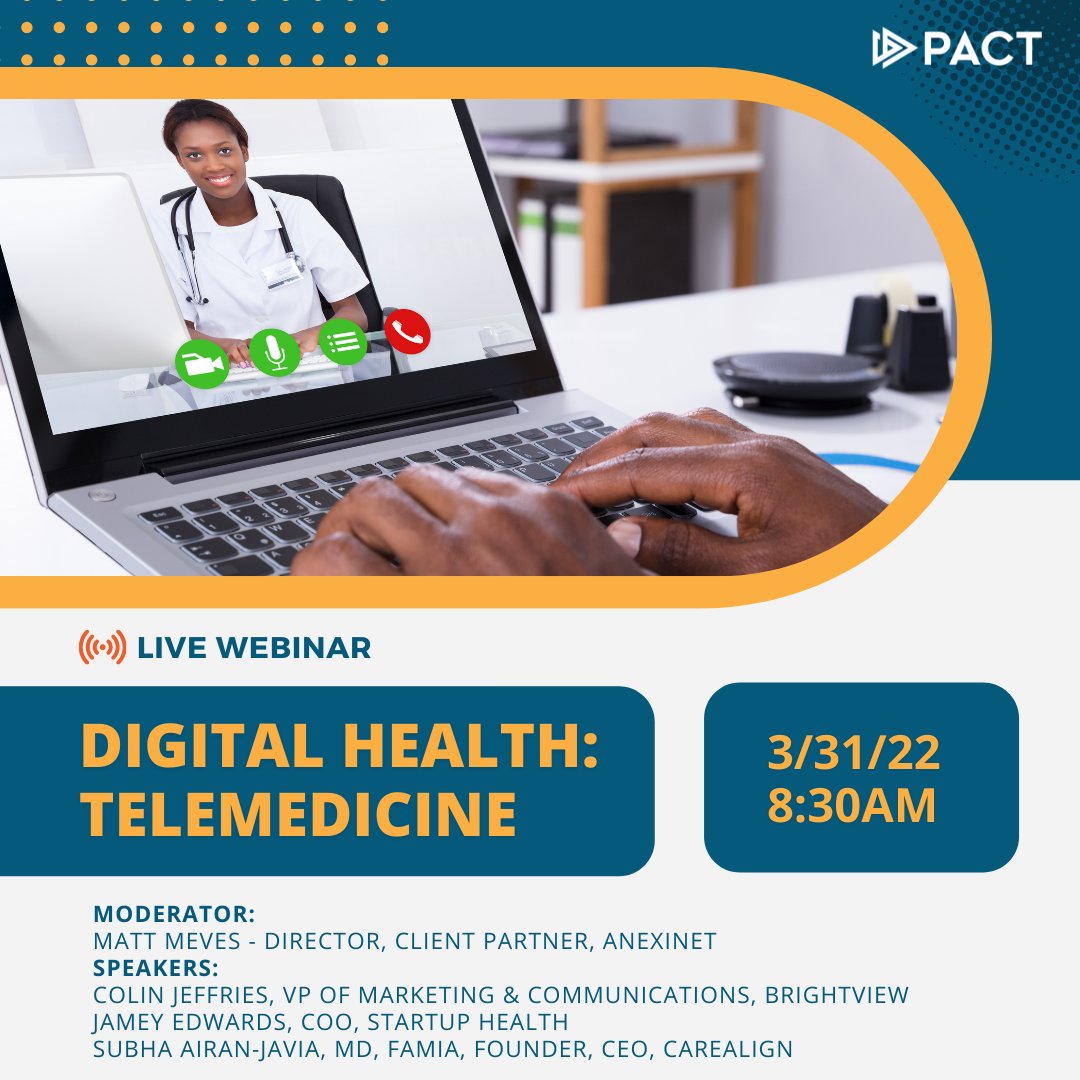 jameyedwards's tweet photo. Join us bright & early tomorrow for a great panel on #digitalhealth & #telemedicine. It'll be a great way to kick off the day :)
@PhilaPACT @StartUpHealth @anexinet @CareAlignAI @BrightViewHlth
#HCLDR #TelemedNow #HLTH #HIMSS
#Healthcare #Telehealth #Innovation #mHealth https://t.co/1yqNgYsVPt