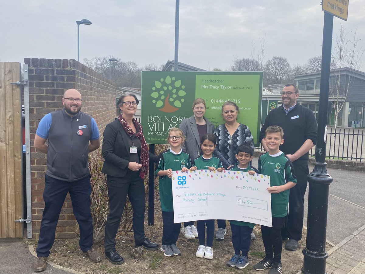 Thank you to the Co-op who have kindly donated us £450 towards our fundraising efforts for a MUGA. <a href="/coopuk/">Co-op</a> thank you to the team at the Bolnore Branch.#sport #sportengland