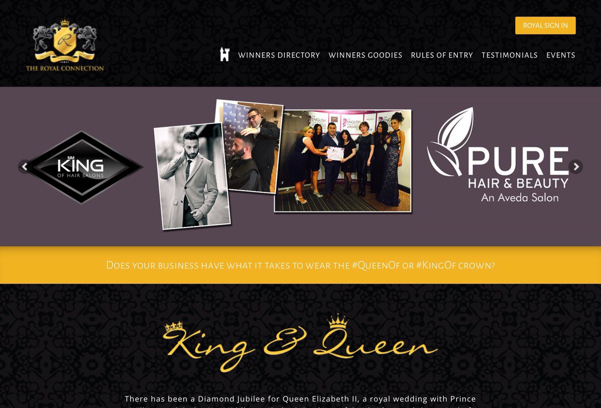 So you’ve previously won #QueenOf, #KingOf &amp; #MonarchOf! Be sure to get more out of it and complete your winner profile and you get a monthly slider for extra promo too on theroyalconnection.co.uk! Check out <a href="/pureenfield/">Pure Aveda Enfield</a>! :-) #RoyalConnectionHour
