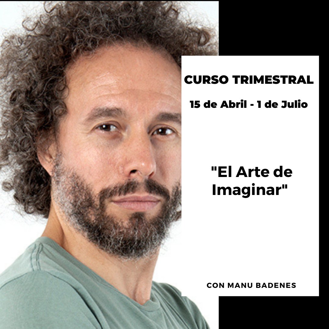 No os perdáis nuestro próximo curso "El Arte de imaginar" con Manu Badenes!! ⭐️
Manu no solo es una estrella en España de la comedia y el círculo teatral, sino que además se fue a Los Ángeles a estudiar  en la “Stella Adler Academy of Acting and Theatre”!!!