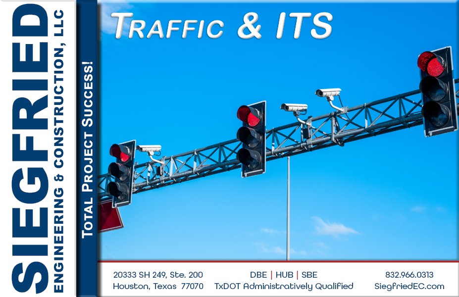 Siegfried_EC's tweet photo. From traffic studies to design & implementation, #Siegfried Engineering & Construction is proud to deliver Traffic & Intelligent Transportation Systems (ITS) that support technology across Texas.
#SEC #CivilEngineeringFirm #TxDOTprecertified #TxDOT #HCTRA #ITS #HUB #DBE #SBE https://t.co/rwgPbX3BP1