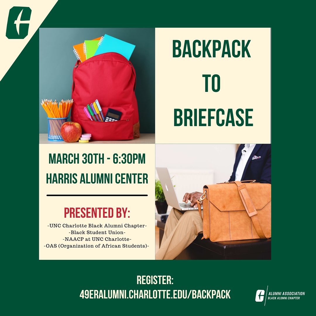 NCNW_UNCC's tweet photo. We don’t think you’ll want to miss this perspective Niner Nation! 

#backpacktobriefcase #unccblackalumnichapter #uncc #network #lifeaftercollege https://t.co/1Kk38TBGJQ