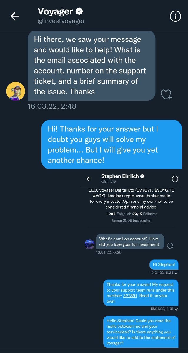 anf1fna's tweet photo. @investvoyager WARNING - Don't trust them! They froze my money and this was their support... https://t.co/PEoeia1EFG