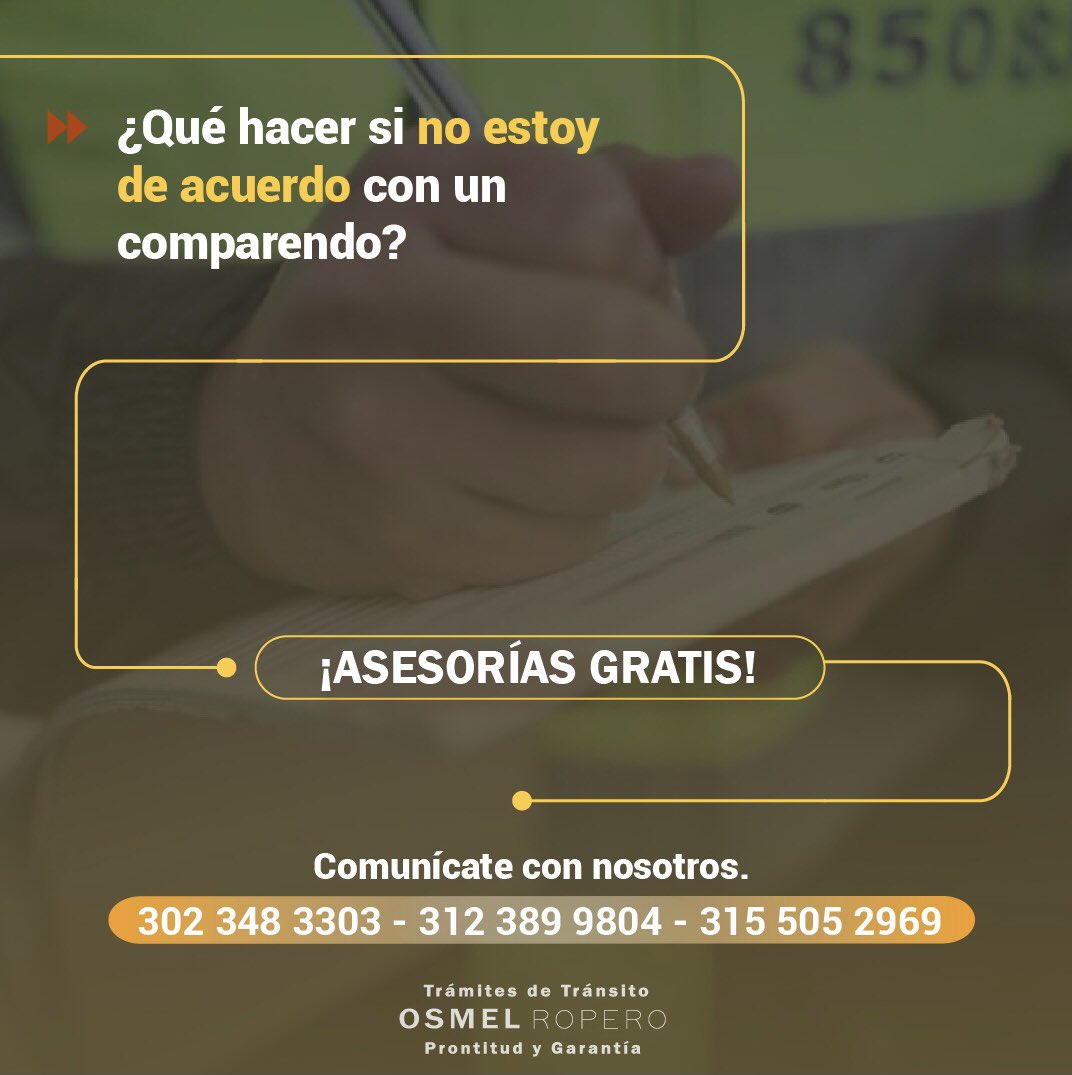 ComparendoC's tweet photo. Gestionamos todos tus trámites de tránsito🚙

•Comunícate con nosotros, te brindamos asesoría gratis🧑🏻‍💻
📲(302) 348 3303- (312) 389 9804 - (315) 505 2969

#asesoriagratis #transito #tramites #comprendos #multasdetransito #tdtosmelropero #cesar #atlantico #Antioquia #Colombia https://t.co/2pQLcyX8Wx