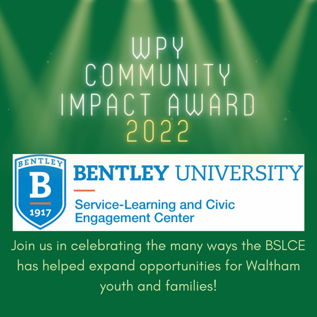 We’re thrilled to present <a href="/bentleyu/">Bentley University</a>’s Bentley Service-Learning and Civic Engagement Center with our 2022 Impact Award.

If you’d like to see this award be presented at our Partner Celebration Event, visit the link in our bio to register.