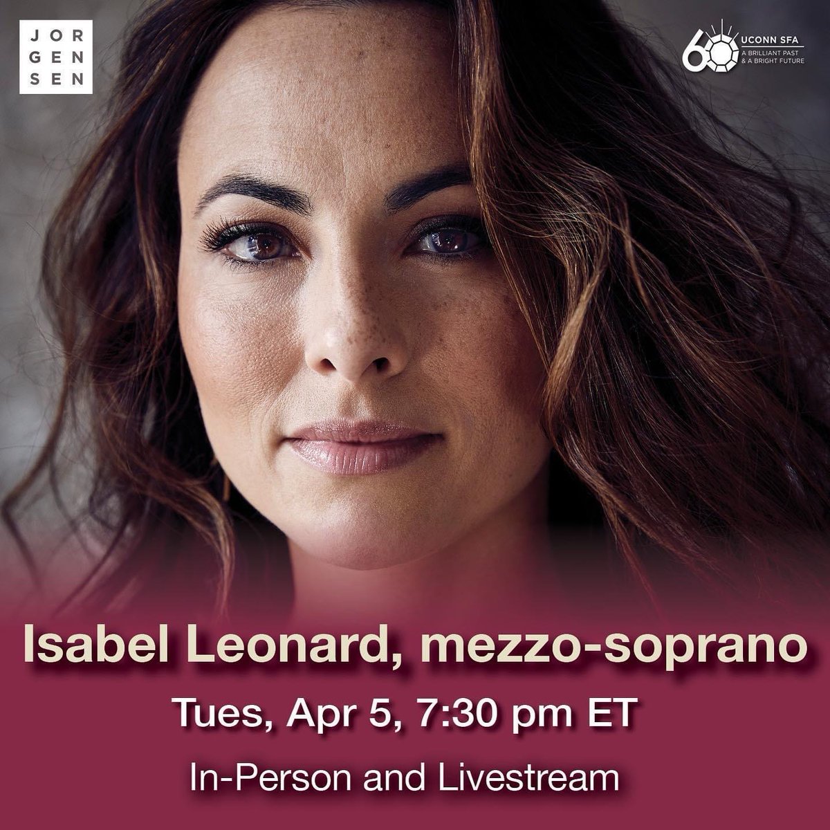 OurConcertsLive's tweet photo. Isabel Leonard is coming to the @JorgensenUConn Digital Stage next Tuesday, April 5 at 7:30pm ET / 4:30pm PT! Do not miss this performance!

Tickets at https://t.co/rN0c3eqLfG https://t.co/4pFzeKirP8