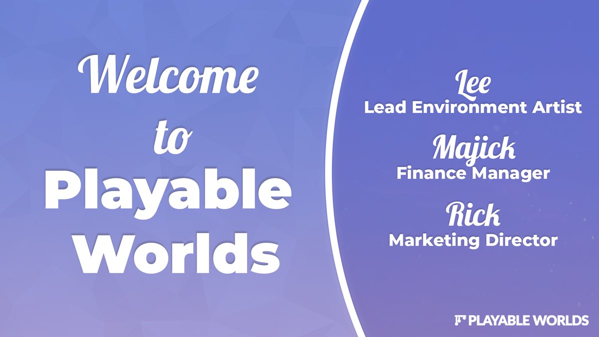 👋Playable Worlds is growing, hooray! Welcome to our new team members!