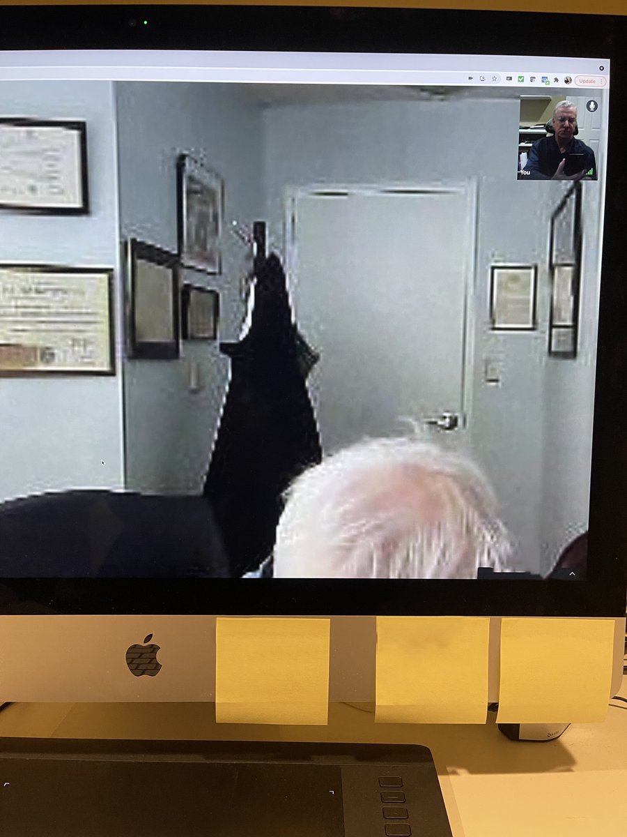 Too funny not to share. Caption this!

I'll start...Telehealth is so impersonal....

(Shared with permission by a patient friend from his telehealth appointment)

#telemednow #medtwitter #nursetwitter