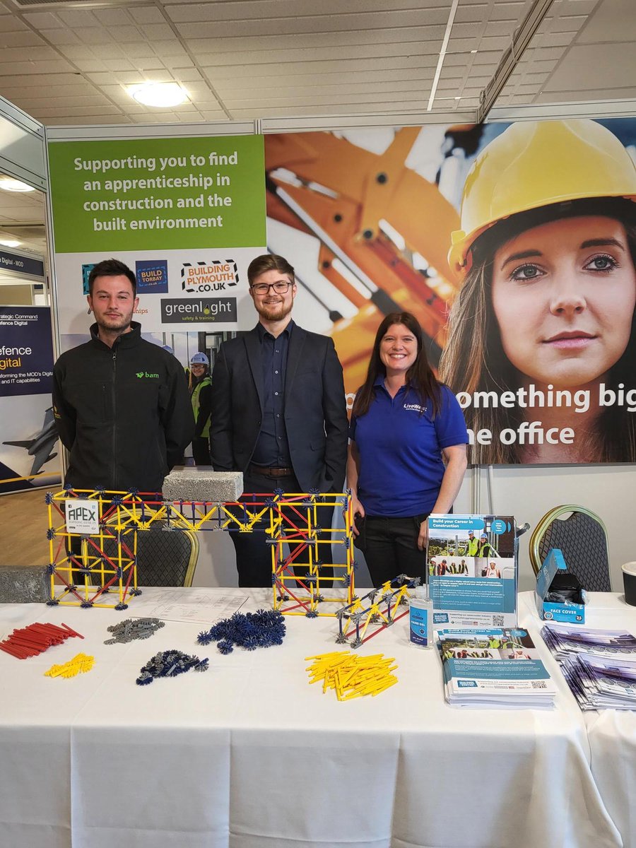 buildplymouth's tweet photo. 🌟We've been at the South West #NationalApprenticeshipShow today and will be there again all day tomorrow. We're sharing a stand with #BuildingGreaterExeter #BuildingTorbay #SharedApprenticeshipService and #Greenlight. 
#Apprenticeships
#BuildingPlymouth
#Construction https://t.co/aEvEFBYUJV