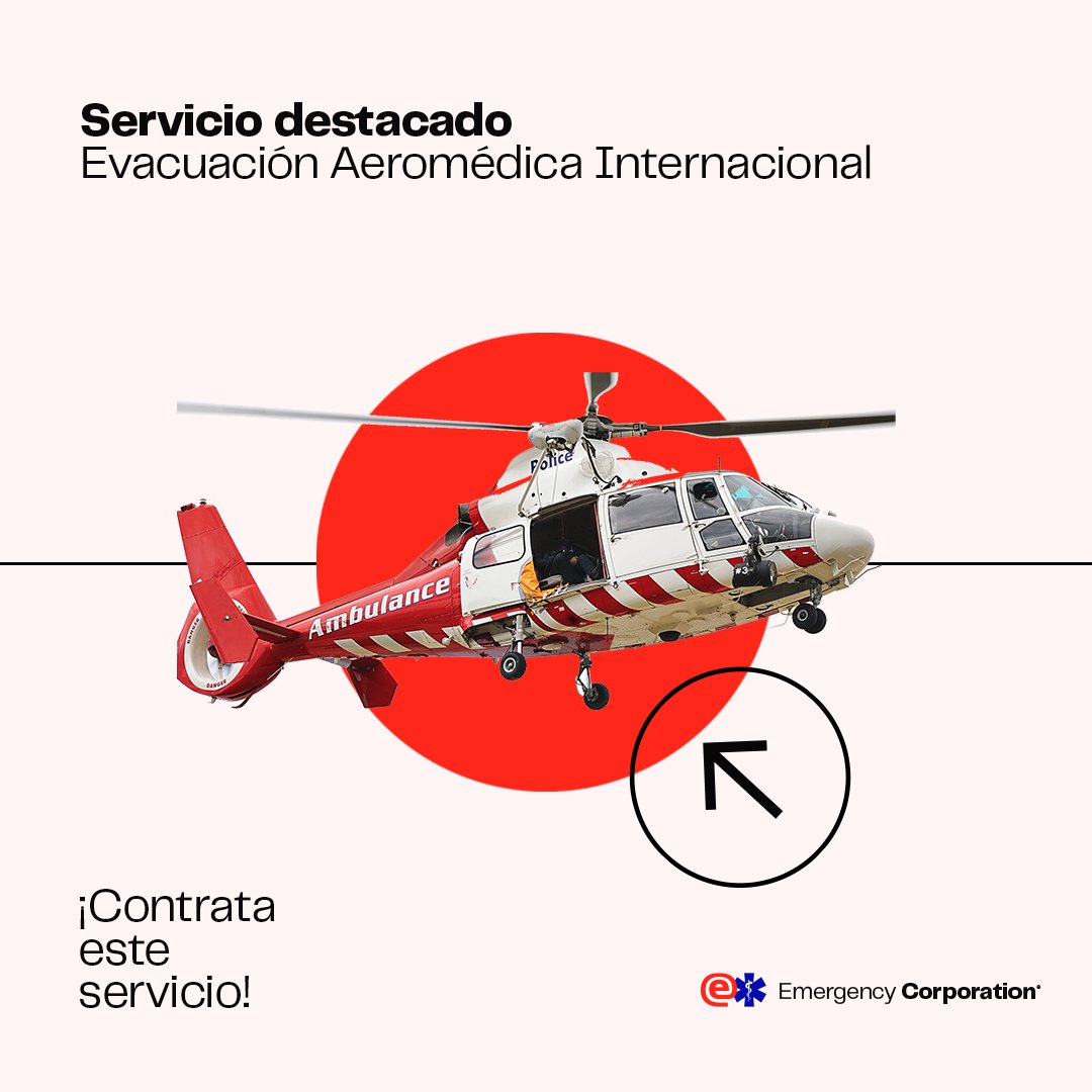 EMERGENCYCORP's tweet image. Contamos con el equipo médico idóneo,y la experiencia para responder oportunamente ante cualquier emergencia que requiera de evacuación aeromédica. 

¿Necesitas asesoría? ¡Envíanos un mensaje!

#asistenciamedica #medicos #ambulancias #homecare #enferemería