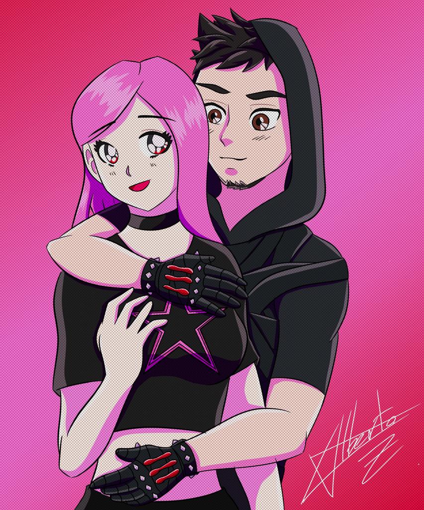 Black_Shark17's tweet photo. Third day of #shipweekchallenge today I play retro anime and I decided to put these two, I hope you like it and it would help me if you share the drawing, I'll see you tomorrow with a very villainous couple 👀

#fnshipweek #digitalart https://t.co/nY0PS9MSsl