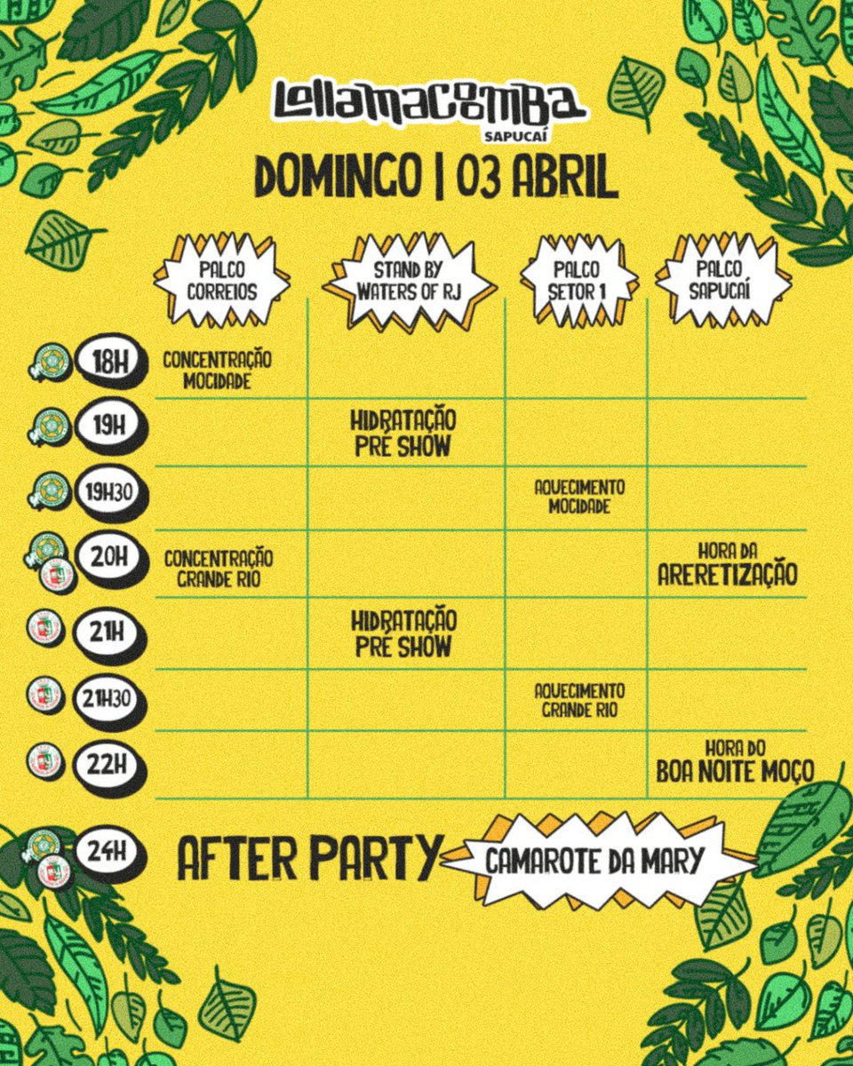 GRESMIPM's tweet photo. Para você não perder nada e saber de tudo que rolará no #LollaMacoomba, domingo, na Sapucaí. 

Alô, @RioCarnaval, prepare as estruturas da Avenida porque nós vamos sacudir tudo.

DOMINGO, SAPUCAÍ, DE GRAÇA. 

Esse é o nosso festival. Só não pode intolerância religiosa🥰

🏹💚🎩❤️ https://t.co/xdISjRjMPO