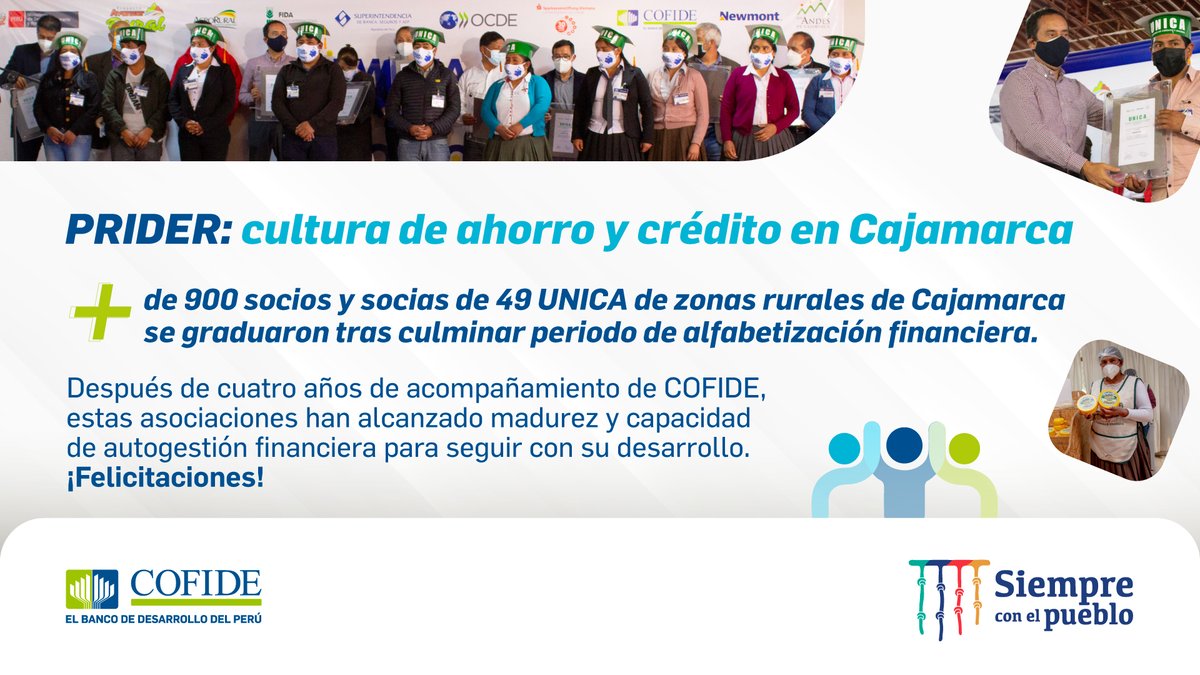 Cofide_Peru's tweet photo. 🏞️ #PRIDER: Cultura de ahorro y crédito 🙋♀️🙋♂️
Desde #COFIDE, reafirmamos nuestro compromiso y apoyo a las familias peruanas a través del programa PRIDER, con el fin de mejorar sus ingresos y fondos para financiar sus medios de vida.
Conoce más aquí: https://t.co/YsF7IQIKLC https://t.co/BWk65QyIuj
