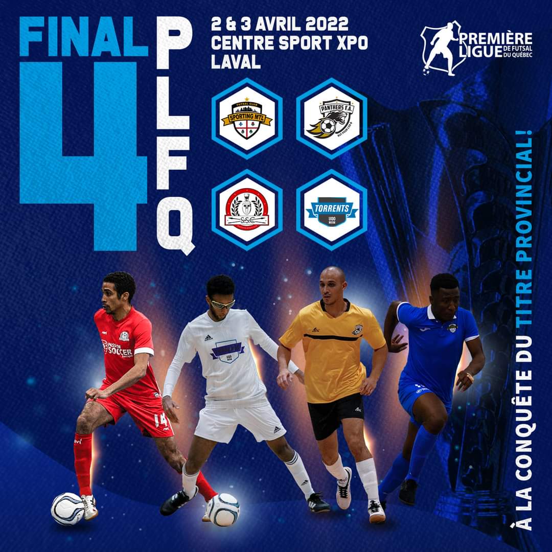 PLFQ1's tweet photo. 🚨 La PLFQ masculine est en mode FINAL 4 ❗️
😤 4️⃣ prétendants ➡️ 1️⃣ champion provincial 🏆
🗓 Rendez-vous les 2 et 3 avril au Centre Sport Xpo à Laval!
👉 Sporting Montréal FC vs Panthers FA
👉 Torrents de l'UQO vs Spartiates SC
👉 Plus de détails à venir
#plfq #canfutsal #futsal https://t.co/Z9UizVjkxW