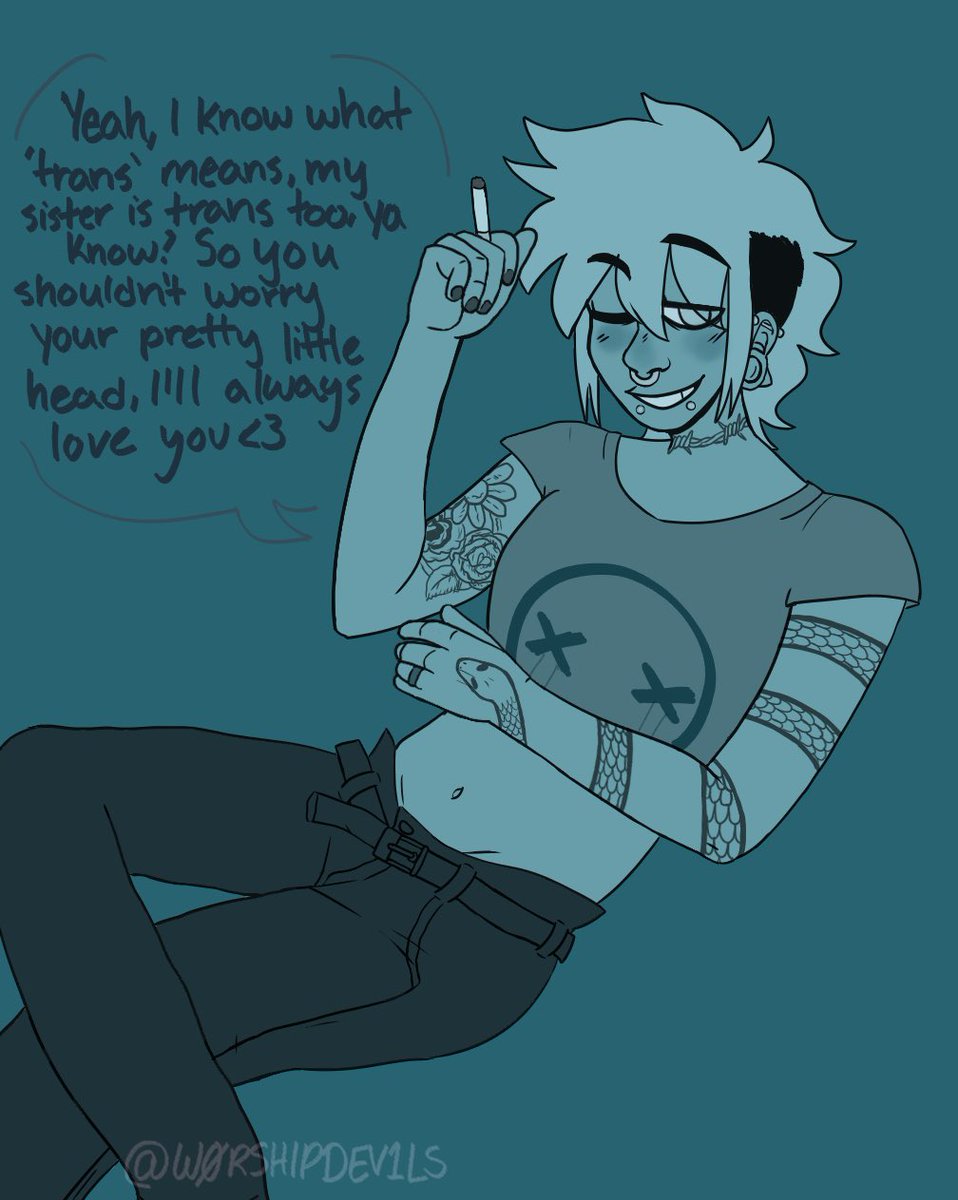 w0rshipdev1ls's tweet photo. I decided to doodle my ocs reacting to Y/N coming out as trans <3 ofc they are more than accepting of a trans Y/N💕 I’m sorry if I start rambling about them, I just want an excuse to talk about them bc I love them sm🥺
#DevotedToYou https://t.co/tjxXULIERD