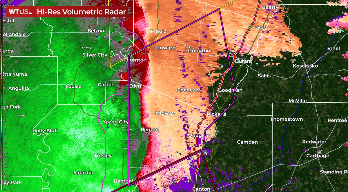 Confirmed Tornado Warning for Yazoo &amp; Holmes County, MS. Take cover now! #mswx #tornado #weather