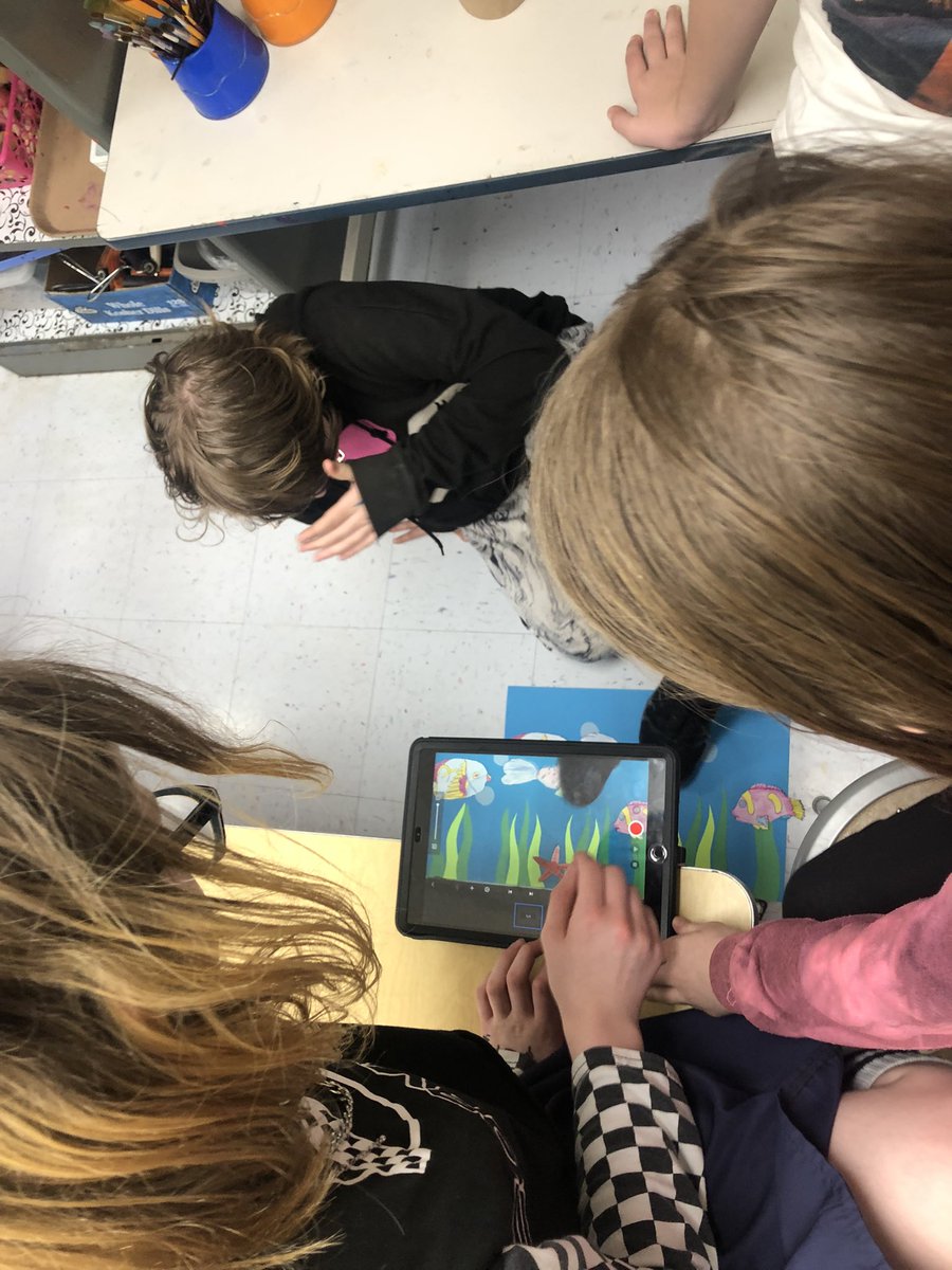 katie_enneking's tweet photo. I loved hanging out with these @OHLSD 5th graders this afternoon! They created some amazing stop motion animation videos using the sea creatures they made in art class! #OHBetterTogether #HCESCedTech https://t.co/2577c8YoS0