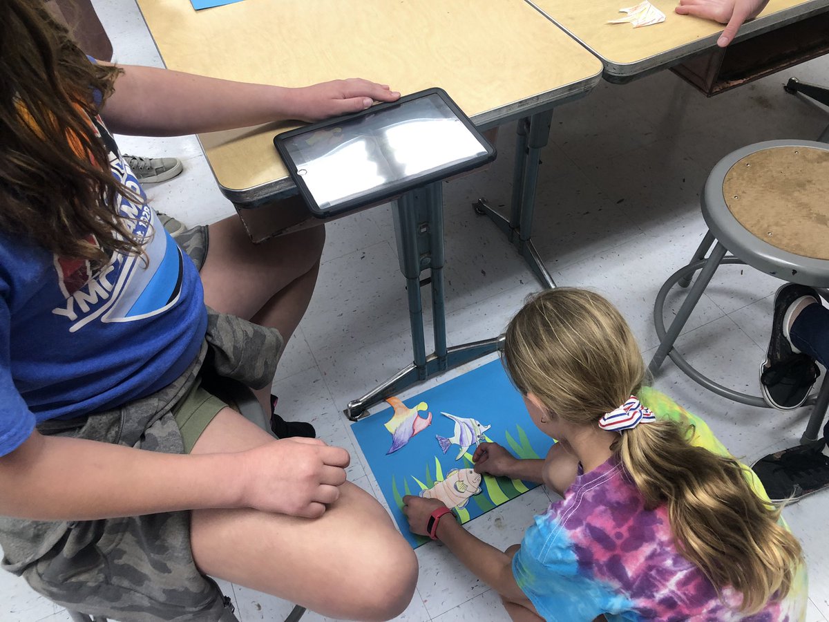katie_enneking's tweet photo. I loved hanging out with these @OHLSD 5th graders this afternoon! They created some amazing stop motion animation videos using the sea creatures they made in art class! #OHBetterTogether #HCESCedTech https://t.co/2577c8YoS0