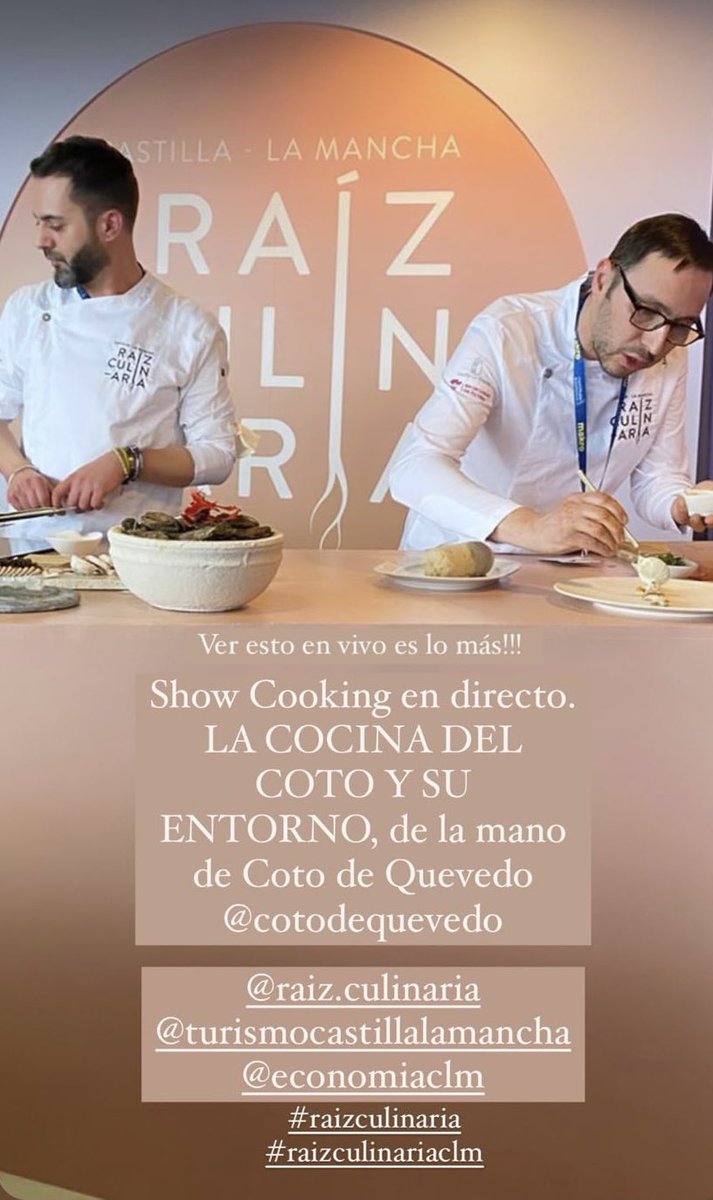 Mil gracias a <a href="/gobjccm/">Gobierno de Castilla-La Mancha</a> por confiar en nosotros y dejarnos mostrar en <a href="/madridfusion/">madrid fusion</a> , nuestra cultura culinaria , nuestro entorno y nuestra forma de vivir en el medio rural ! Y que defendemos incondicionalmente #cotodequevedo