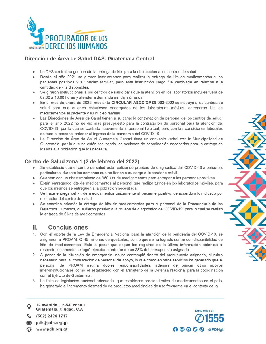 PDHgt's tweet photo. #HallazgosPDH #ConclusionesPDH y #RecomendacionesPDH de supervisión al Programa de Accesibilidad de Medicamentos PROAM del @MinSaludGuate en relación al abastecimiento de los kits de medicamentos para el tratamiento ambulatorio del #COVID19
https://t.co/pFuubiHV5y https://t.co/DwevFwdWR0