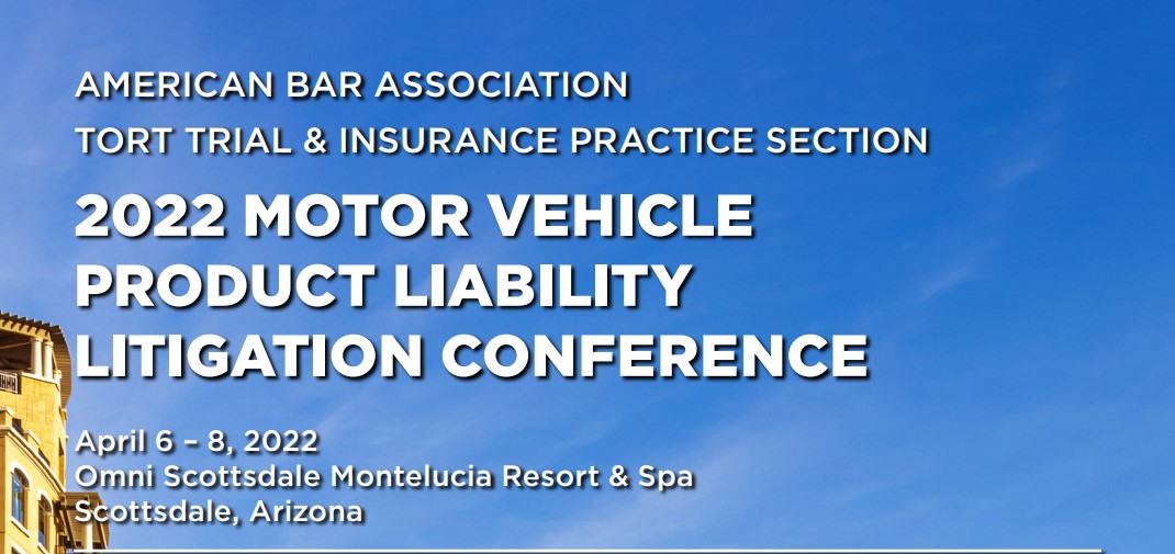 Dykema's tweet photo. Next week, Mike Carey, co-leader of Dykema's E/AV and Advanced Mobility Team, will present "Recent Verdicts & Legal Trends," at the @ABAesq Tort Trial & Insurance Practice Section’s 2022 Motor Vehicle Product Liability Litigation Conference. https://t.co/TrhESfXS8Q #AutoLaw https://t.co/9ifmUFAcZb