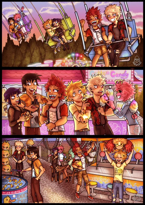 bakusquad at the amusement park 🎢🎟 
happy to finally share my piece for the @BombVoyageZine !!! 