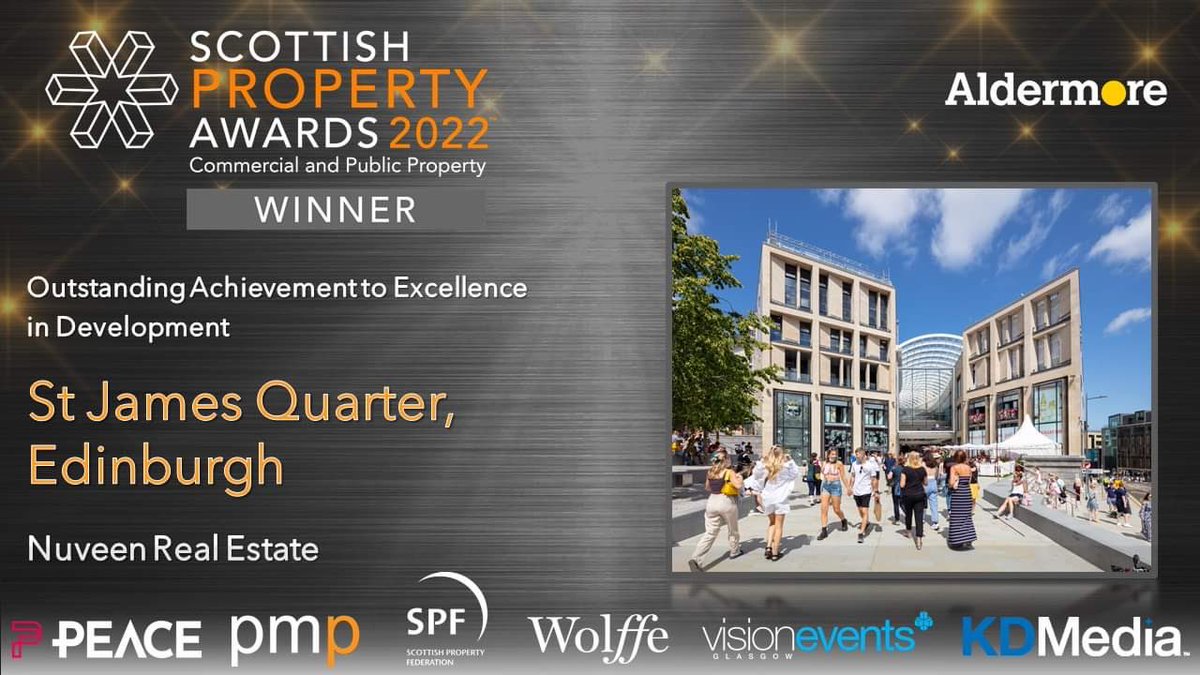 scotpropawards's tweet image. The WINNER of the Outstanding Contribution to Excellence in Development sponsored by @AldermoreBank is St. James Quarter by Nuveen Real Estate @NuveenInv #scottishpropertyawards #scotprop22 #comprop #realestate