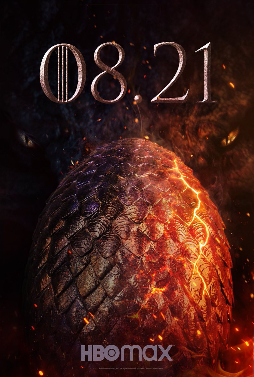 GameOfThronesJP's tweet photo. #ゲームオブスローンズ 前日譚ドラマ第1弾 #ハウスオブザドラゴン は2022年8月21日公開に決定🔥🐲
ただし、これはHBO Maxのサービスが利用できる国の場合であり、日本(@watch_UNEXT ?)でリアルタイム配信が行われるかは不明🥺U-NEXT様よろしくお願いします🙏🙇
#HouseoftheDragon #HouseoftheDragonHBO https://t.co/bpe2WPgvwJ
