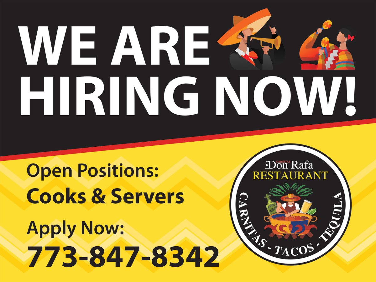 DonRafaRest's tweet photo. 📣 We Are Hiring Now! (Chicago Location)
Open Positions: Cooks and Servers
Apply Now: 773-847-8342
#DeserveToBeFound #jobsearch #jobseekers #carnitasdonrafarestaurant  #carnitasdonrafaarcher https://t.co/WYDetdgfNe