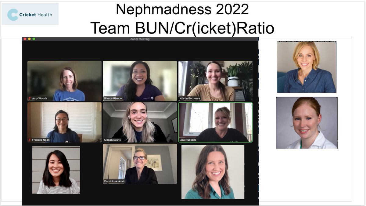 izabellasebasti's tweet photo. This is just part of our AMAZING @NephMadness team this year @crickethealth !! Lots of learning and lots of FUN! #AJKD #WomensHistoryMonth 
SDOH for the WIN!!!! 
@DominiqueAdair1 @lylnurse72 @adelicacies https://t.co/aphVBqfE0N
