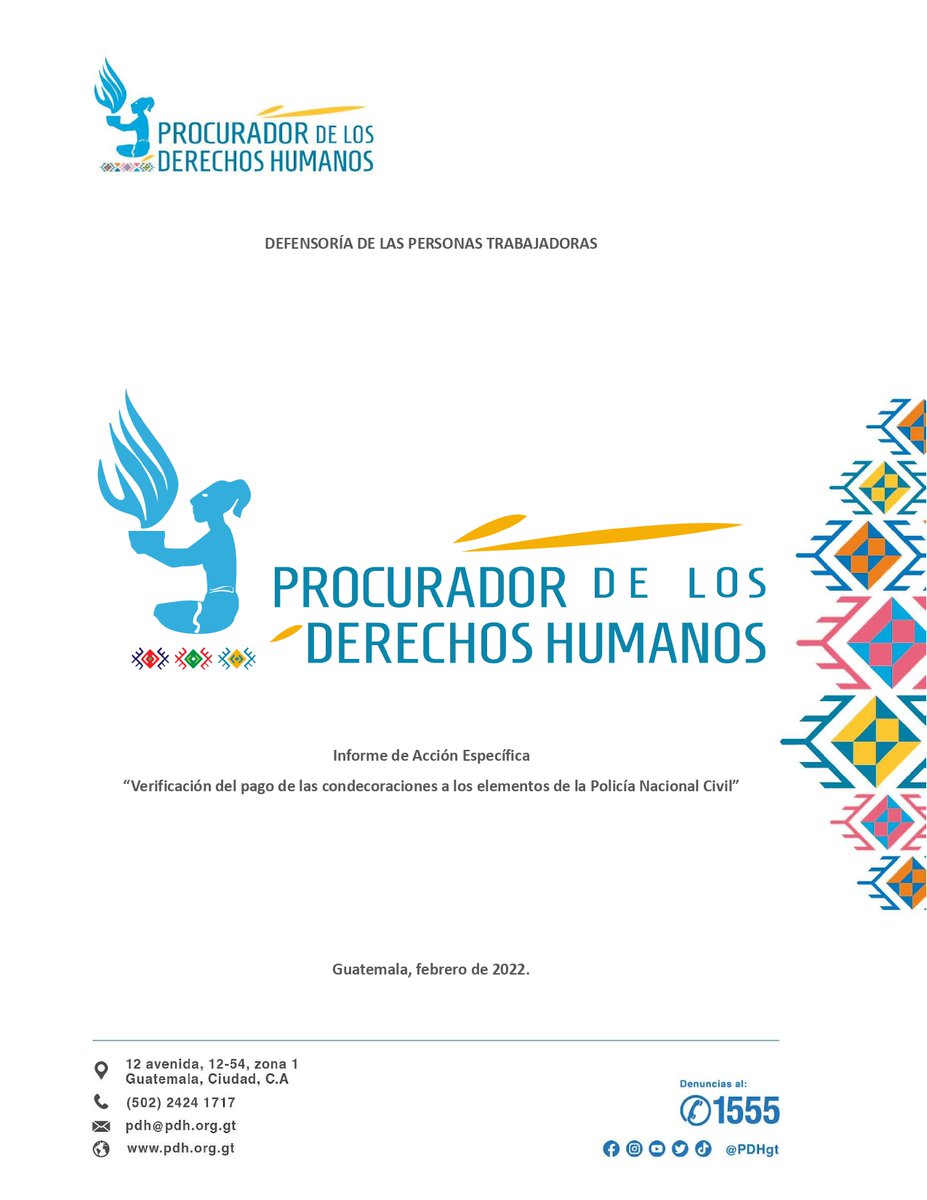 PDHgt's tweet photo. #HallazgosPDH #ConclusionesPDH y #RecomendacionesPDH de verificación del pago de las condecoraciones a los agentes de la @PNCdeGuatemala 

https://t.co/Pgk7SoVowx https://t.co/xKdctGn7kw