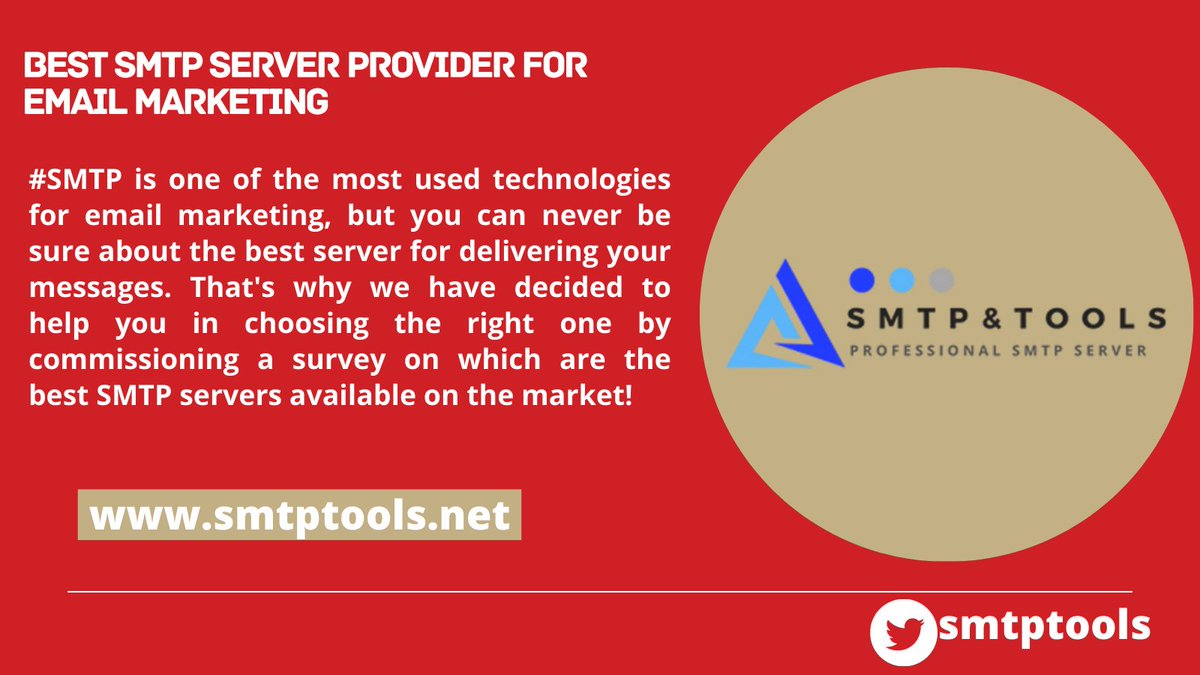 smtptools's tweet image. #SMTP is one of the most used technologies for email marketing, but you can never be sure about the best server for delivering your messages. Best SMTP servers available on the market!
🌐smtptools.net 
#SMTP #smtptools