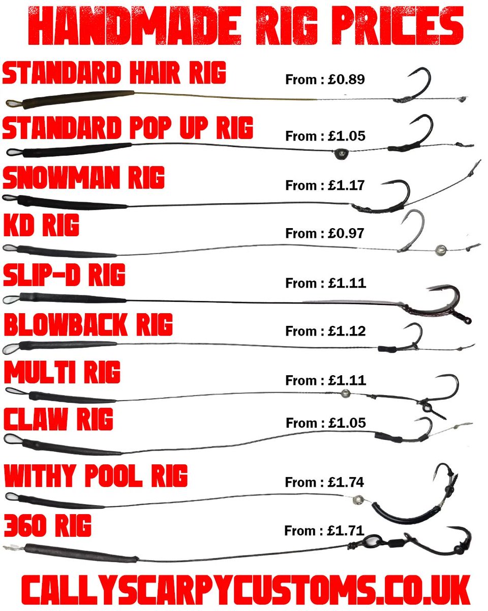 callyscustoms's tweet photo. T - Minus 36 hours till the online shop is open. Check out what's on offer below! #carp #carpfishing #carprig #carprigs #popups #boilies #carpycustoms #callyscarpycustoms https://t.co/tC256qrROk