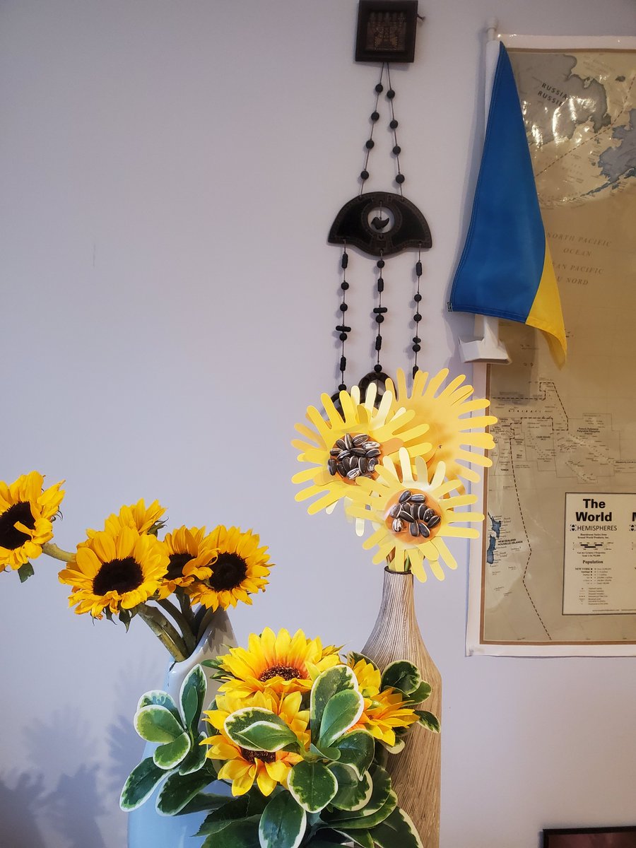goDSresearch's tweet photo. Usually, I have no time to make the background for my online meetings look pretty but today these #SunflowersForUkraine gave me confidence to speak. #Personalvsprofessional https://t.co/0uhZQJ2YeI