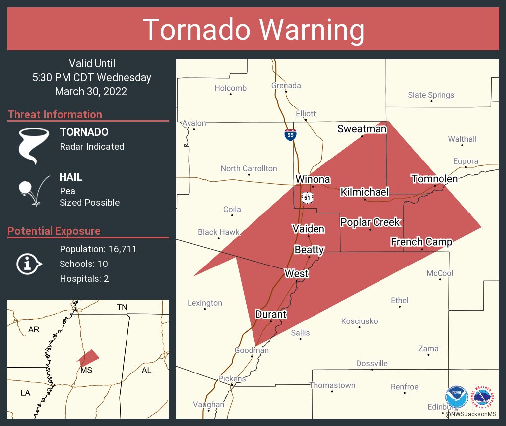 NWS Tornado on Twitter "Tornado Warning including Winona MS, Durant MS