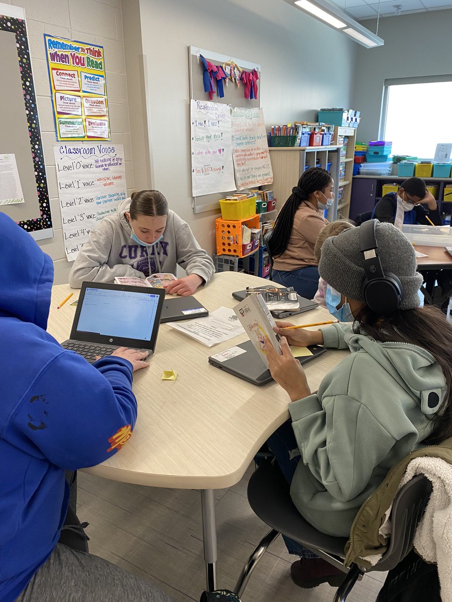 GiulianoELA6's tweet photo. Literacy Station Rotation! Each task has a differently literacy focus. Students worked in groups and independently to complete each! #artsmiddle @CrecArtsMiddle1 https://t.co/mF94MSQDFD