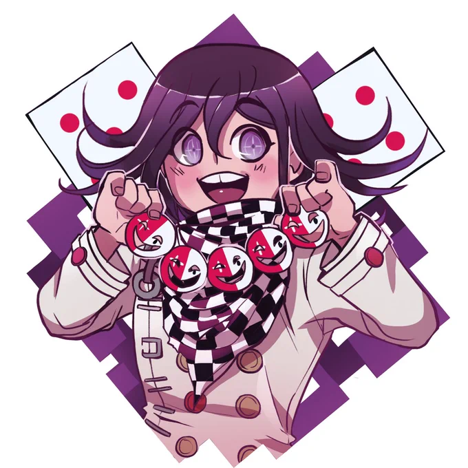 Who's a good lil' shithead?
☠️Kokichi Ouma🔫

Another double-sided Danganronpa charm!! 