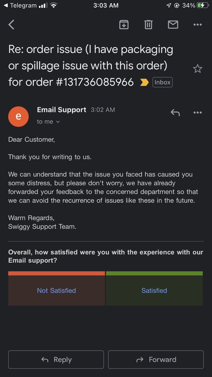 krishnagantedi's tweet photo. @SwiggyCares @swiggy_in @TTSF_India 
Is this the support i get from you when i get damaged items from you? Do you think my feedback will help solve my issue? I paid for money and I didn’t consume it and giving feedback will make anygood to me? https://t.co/YAWZJsxicC