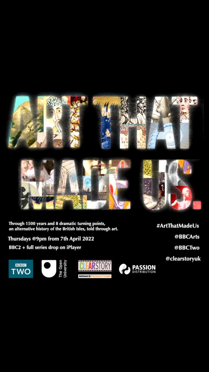Our epic series charting the history of British creativity, featuring brilliant academics, artists and creatives from across the UK. Coming to BBC2 and iPlayer from 7th April @ 9pm. 
#artthatmadeus <a href="/BBCiPlayer/">BBC iPlayer</a> <a href="/BBCArtsPR/">BBC Arts Publicity Team</a> <a href="/bbcarts/">BBC Arts</a>