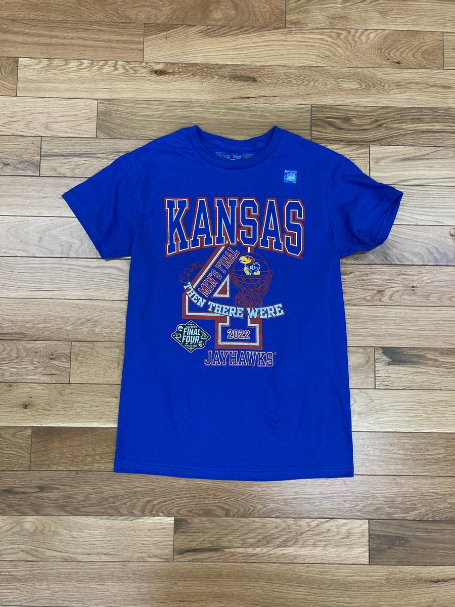 🏀 THE KANSAS JAYHAWKS FINAL FOUR SHIRTS ARE HERE!!! 💙❤️
•
•
•
#jocksnitch #kansasjayhawks #universityofkansas #finalfour  #marchmadness2022 #KU #rockchalkjayhawk #RockChalk #shopsmall #shoplocal #thenitch