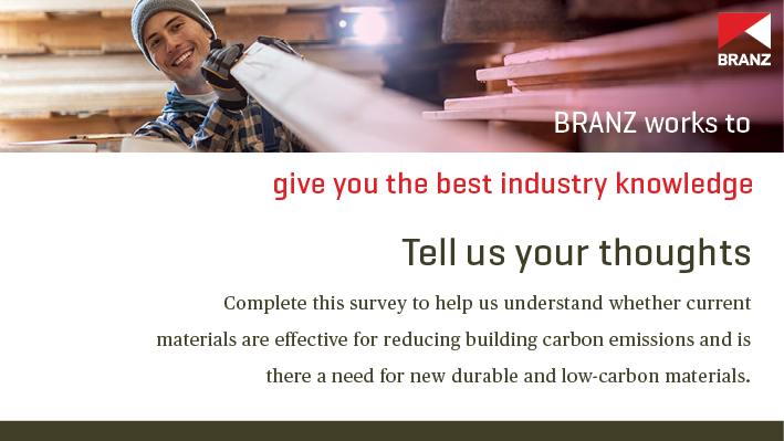 The building and construction industry contributes approximately 20% of New Zealand’s carbon emissions. Materials can have a role to play in reducing building carbon emissions, tell us your thoughts. branz.syd1.qualtrics.com/jfe/form/SV_6e…