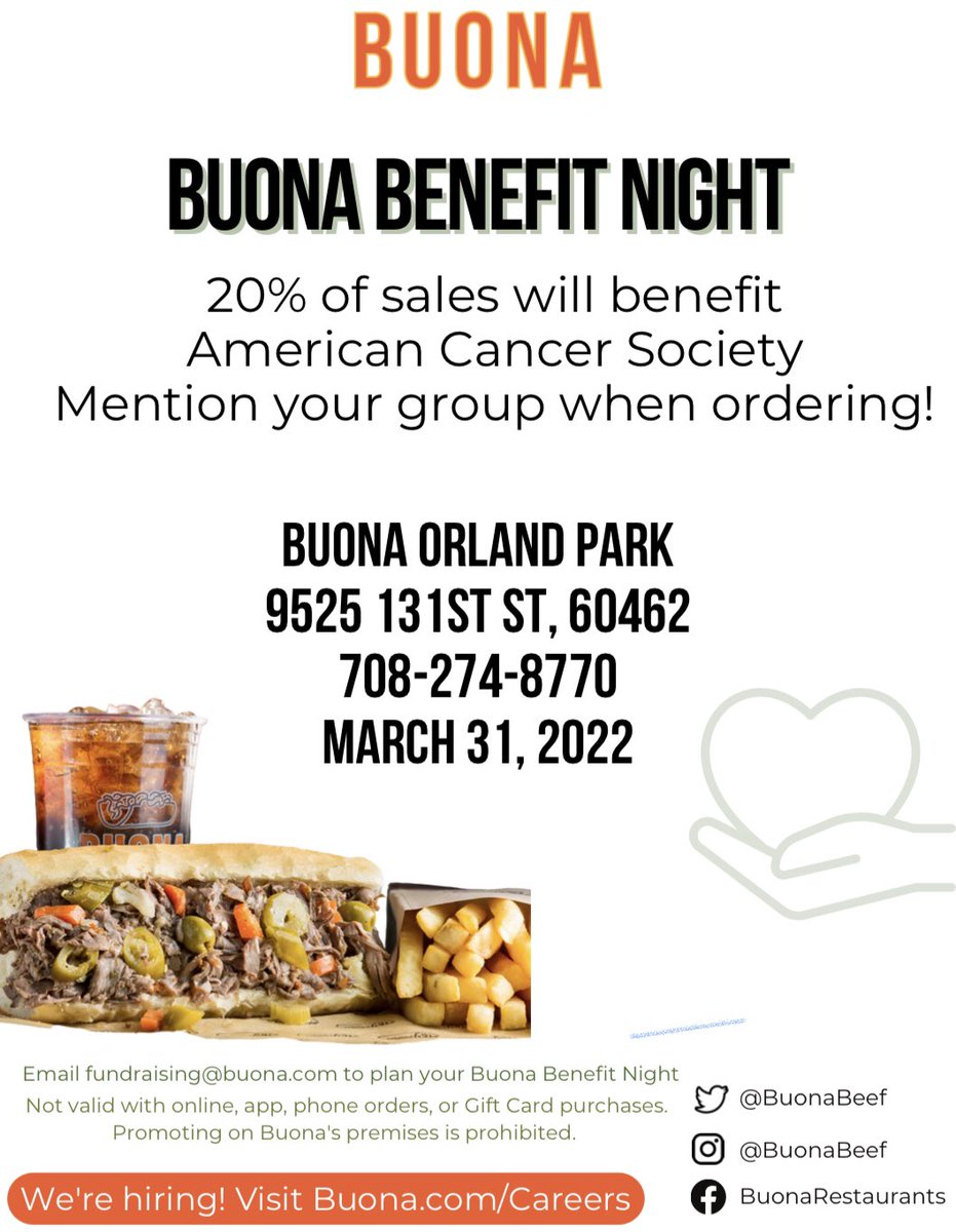 Come support Relay for Life tonight at Panera and tomorrow at Buona Beef. All purchases that show the flyer will help benefit the D230 Relay for Life. <a href="/StaggHighSchool/">Stagg High School</a> <a href="/AndrewHS_d230/">Victor J. Andrew High School</a> <a href="/SandburgHS/">Carl Sandburg H.S.</a>