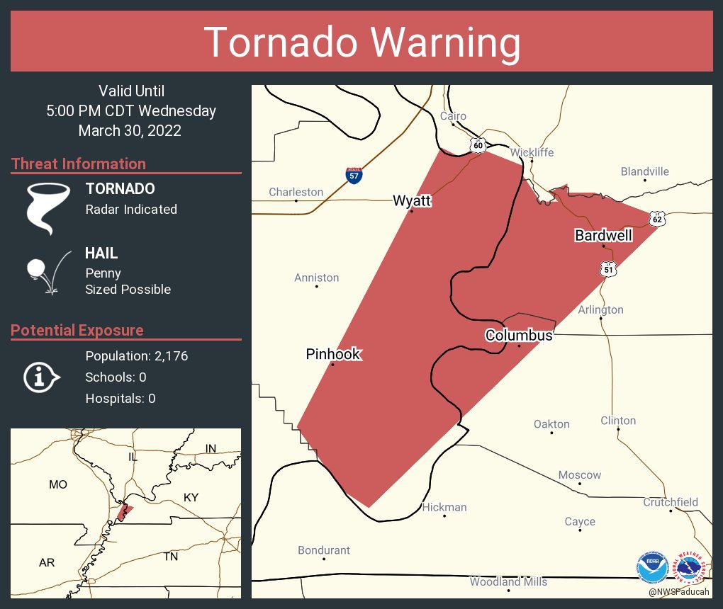 NWS Tornado on Twitter "Tornado Warning continues for Bardwell KY, Wyatt MO, Columbus KY until