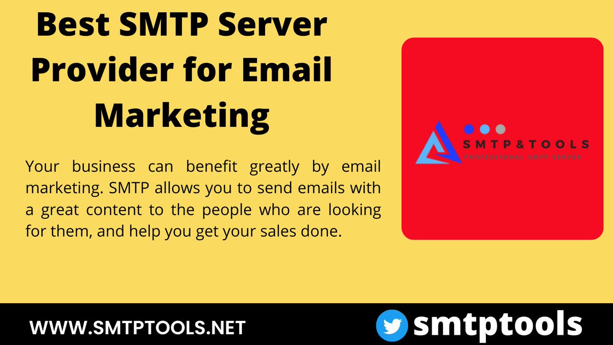 smtptools's tweet image. Your business can benefit greatly by email marketing. SMTP allows you to send emails with a great content to the people who are looking for them, and help you get your sales done.
🌐smtptools.net 
#SMTP #smtptools