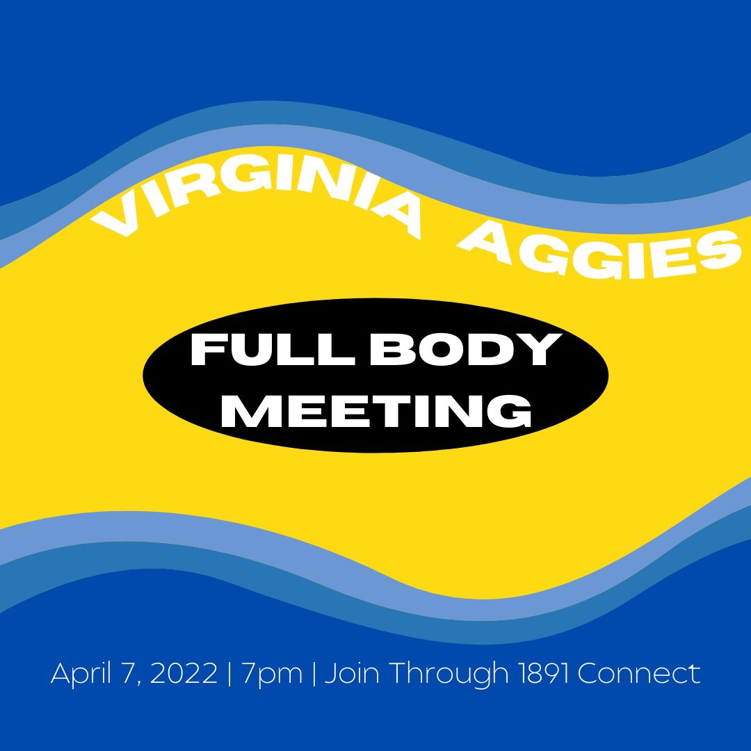 Join us on April 7th at 7pm for our last full body meeting of the semester! You can access the zoom link through 1891 Connect. We can’t wait to see you there #ncat #ncat25 #ncat24 #ncat23 #ncat22