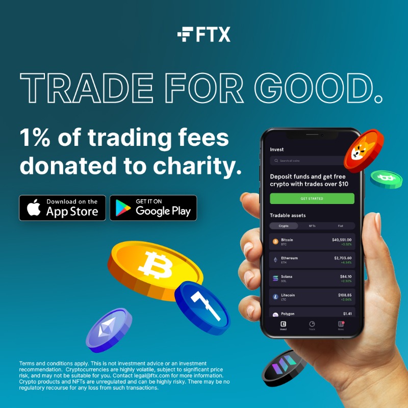 FTX_Official's tweet photo. The FTX app is the easiest and fastest way to buy Bitcoin, Ethereum, Solana, Doge and more with low fees. Download today.