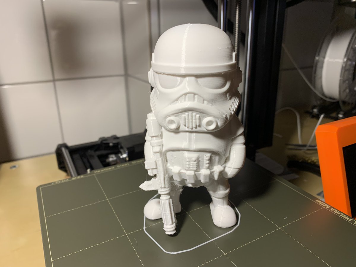 punker76's tweet photo. #Stormtrooper from @wekster2507 printed with #Fillamentum white #PLA on #Prusa #MiniPlus wirh #Bondtech extruder ❤️👏🤘 @Fillamentum @Prusa3D @BondtechAB https://t.co/O3qOXVP27i