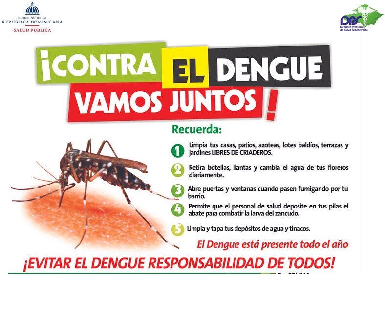 dpsmonteplata's tweet photo. Recuerda : La Salud es un compromiso de todos y todas , vamos a crear conciencia y elimínenos los posibles criaderos de mosquitos. #VamostodoscontraelDENGUE https://t.co/8qJIGlbMeB