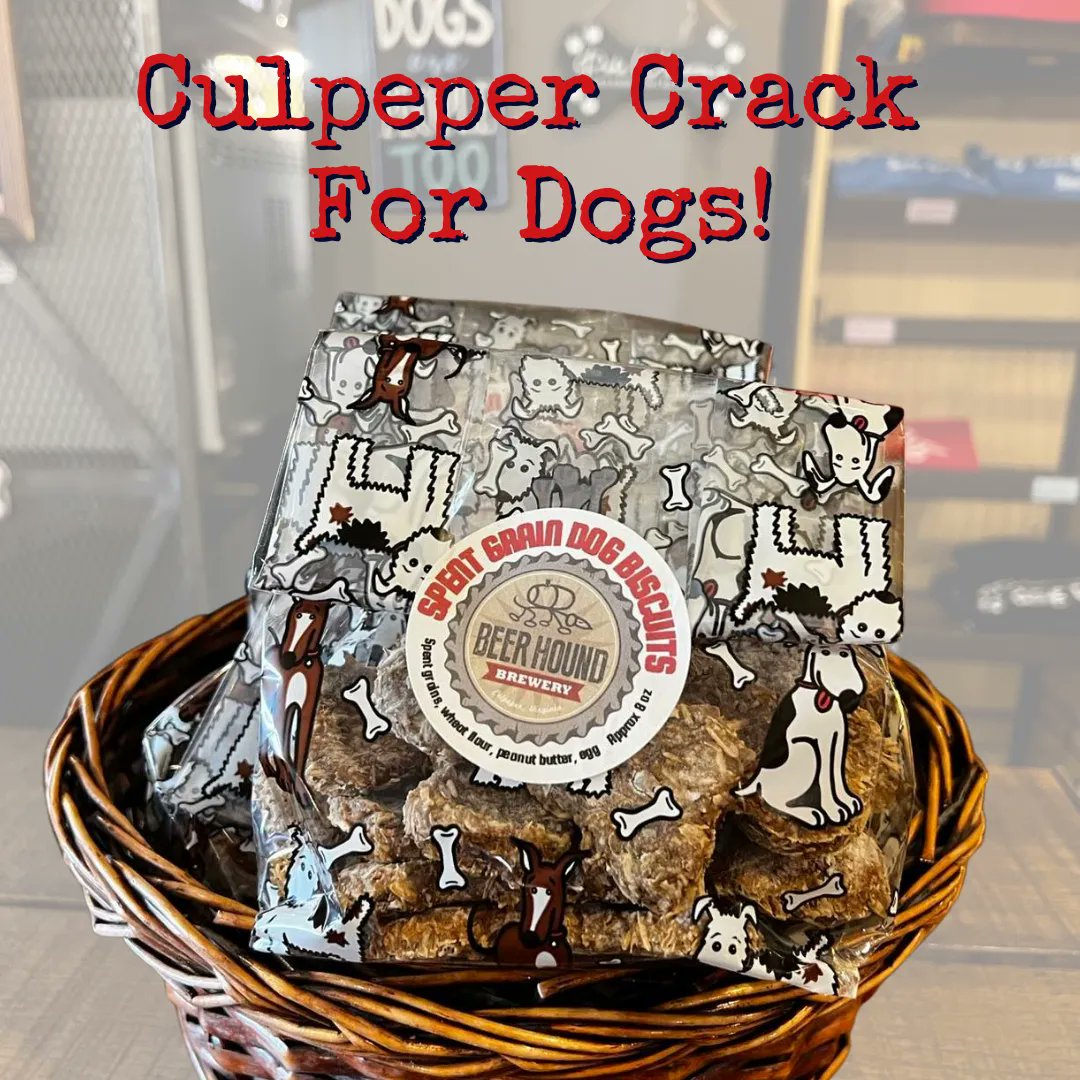 Has your pup tried our treats made from our spent grains? They are the equivalent of Culpeper Crack, but for dogs. Pups go nuts for them! 
#puppycrack #dogsofbeerhoundbrewery #SeeYouAtTheHound #dogtreats #spentgrain